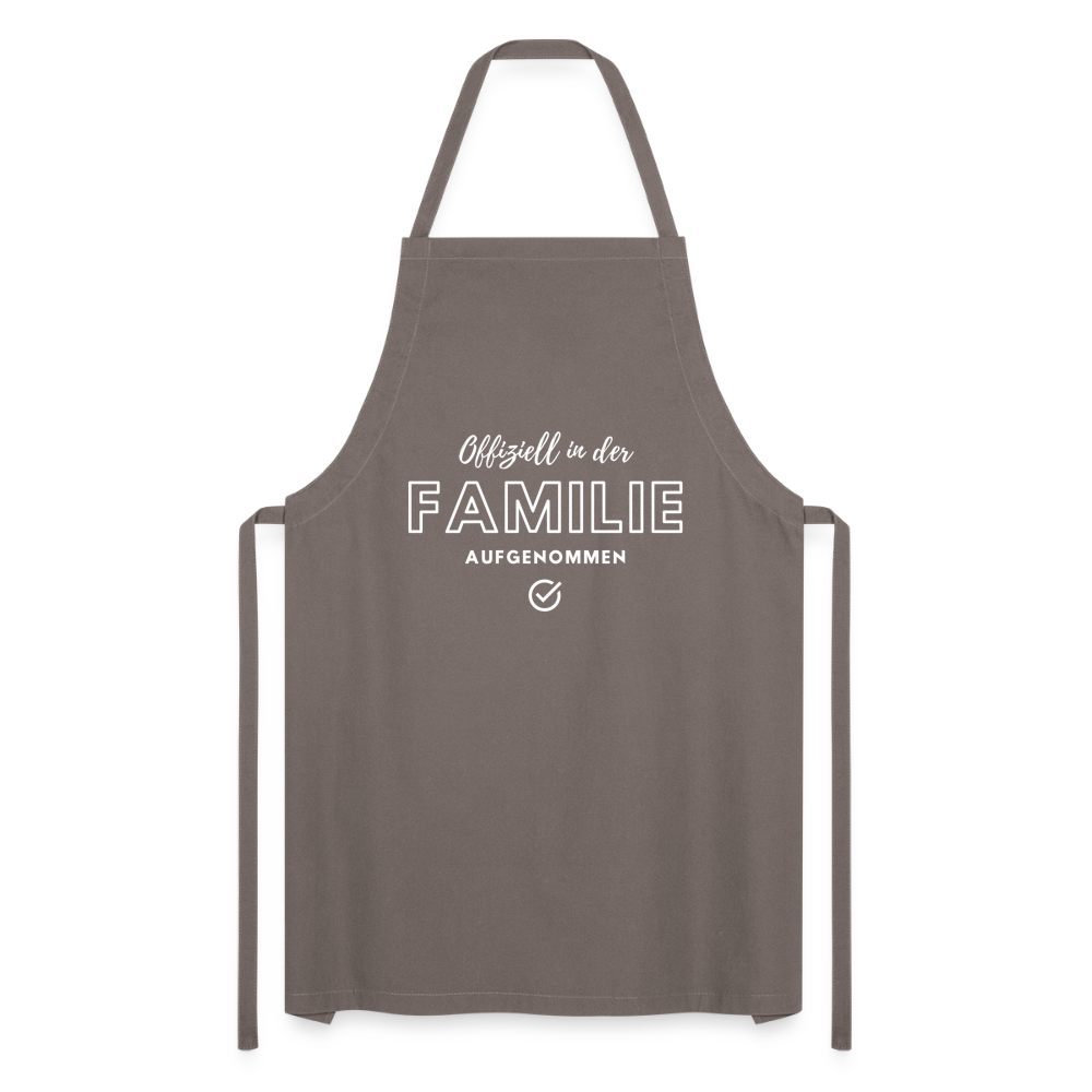 Kochschürze "Offiziell in der Familie aufgenommen" - Grau