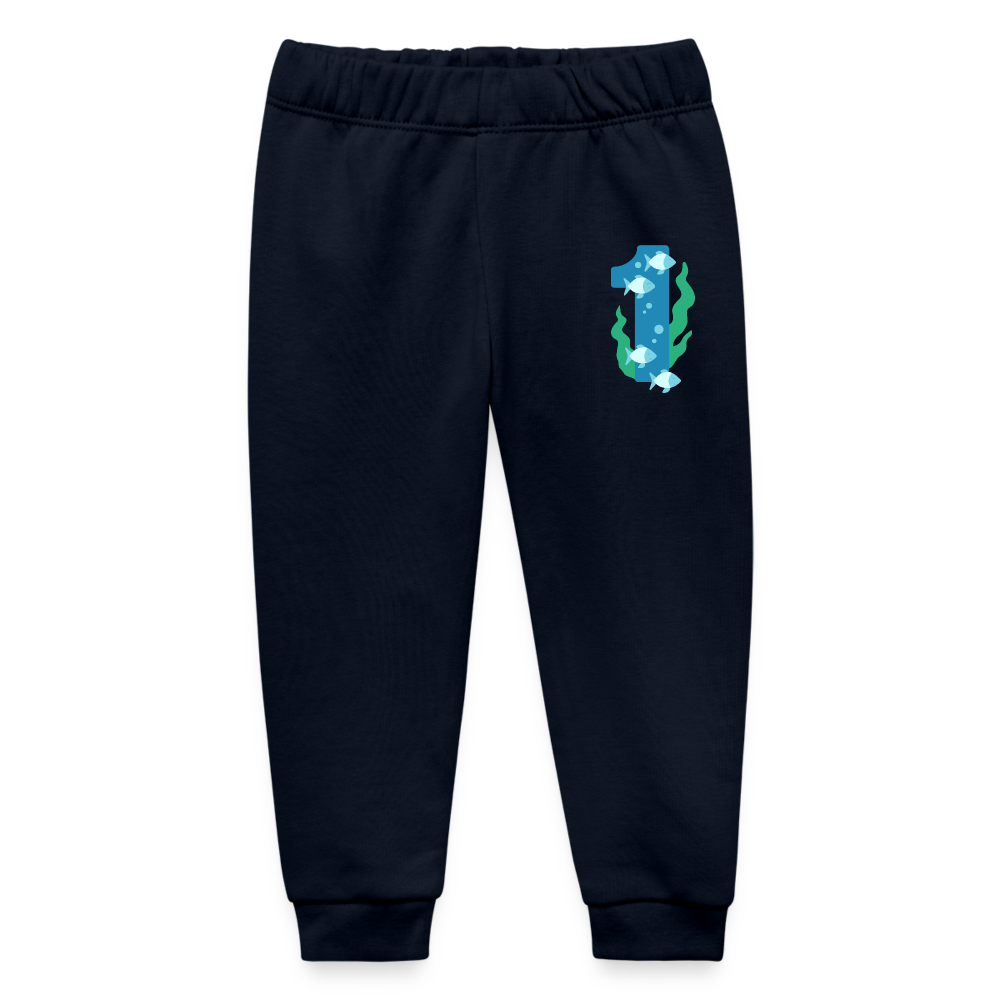Baby Bio-Jogginghose "1 mit Fischen" - Navy
