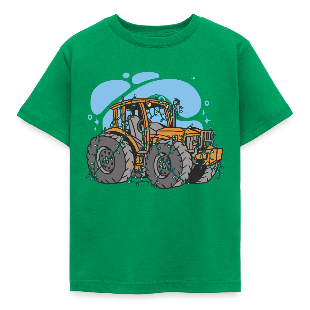 Kinder T-Shirt "Weihnachten Traktor" - Kelly Green