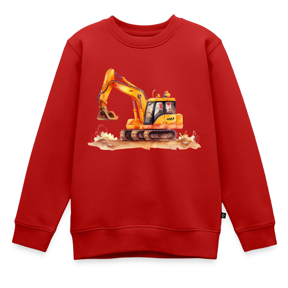 Kinder Pullover "Bagger im Wasserfarben-Stil" - Rot