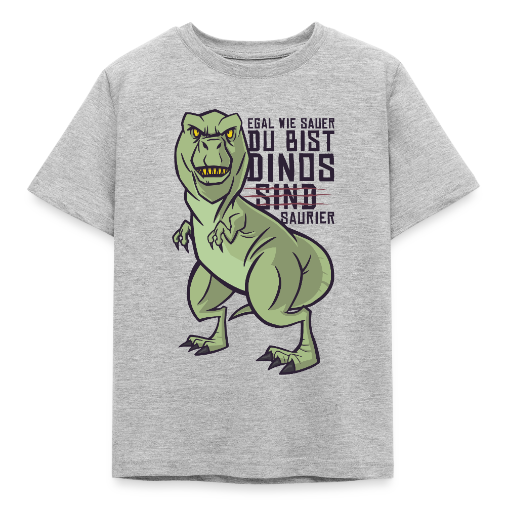 Kinder T-Shirt "Egal wie sauer du bist Dinos sind Saurier" - Grau meliert