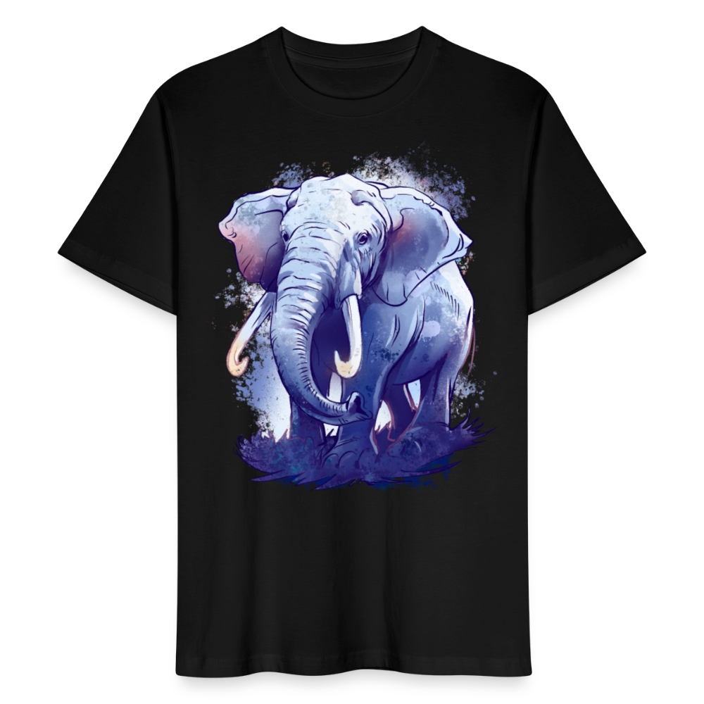 Unisex Bio-T-Shirt "Schöner Elefant" - Schwarz