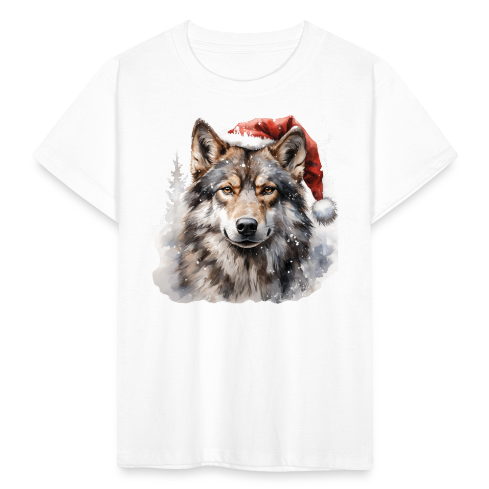 Kinder T-Shirt "Weihnachts-Wolf" - Weiß