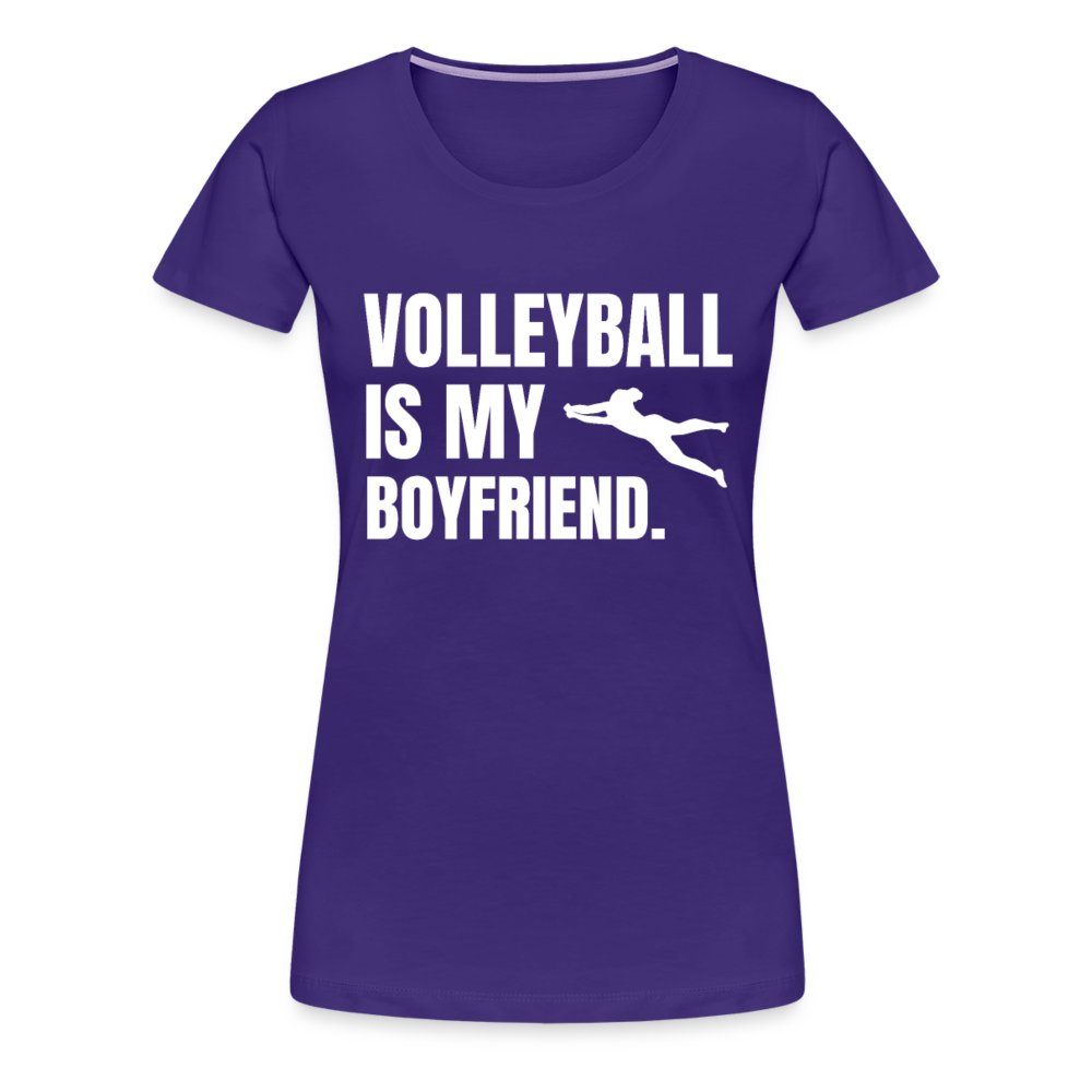 Frauen T-Shirt "Volleyball is my boyfriend" - Lila