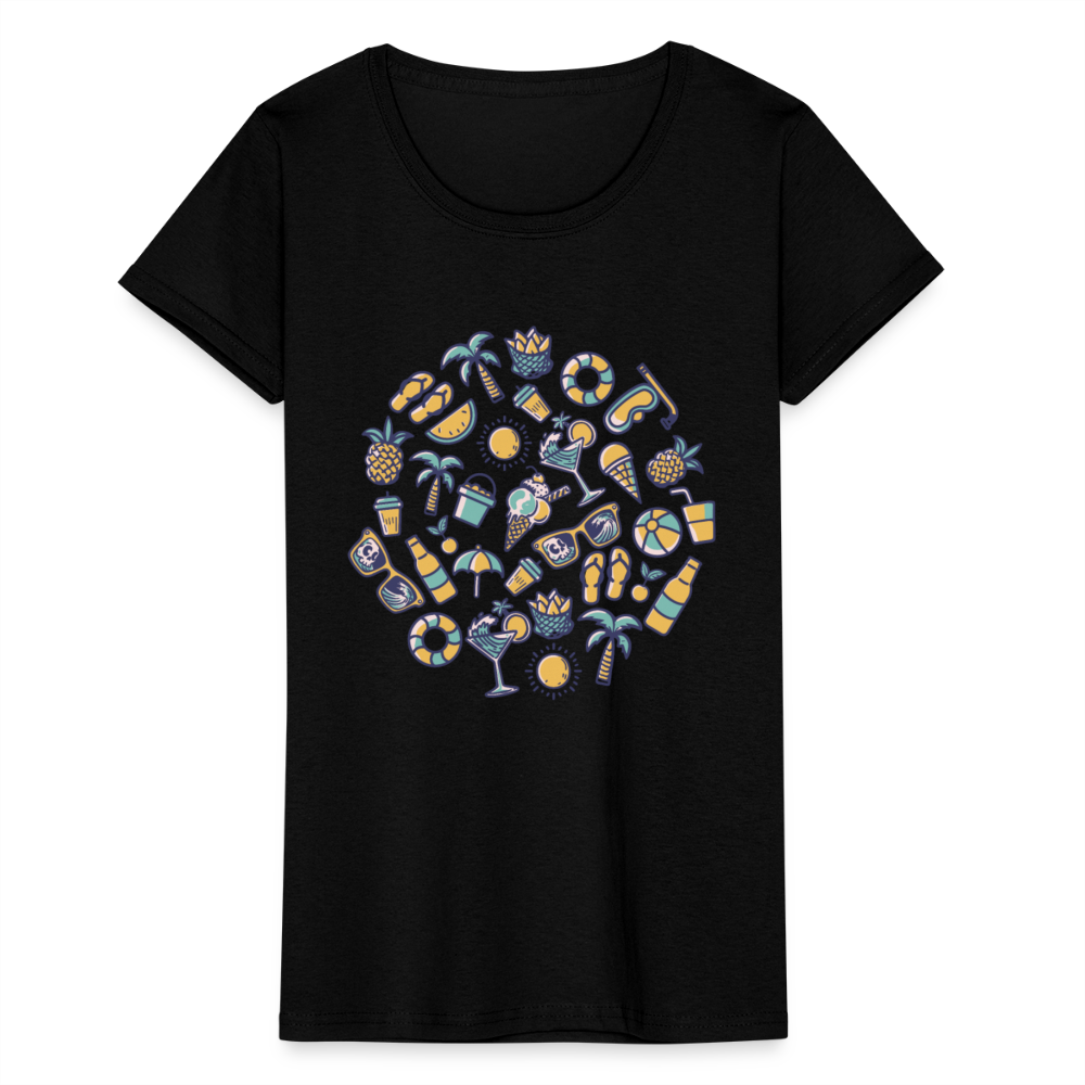 Frauen T-Shirt "Sommer Elemente" - Schwarz