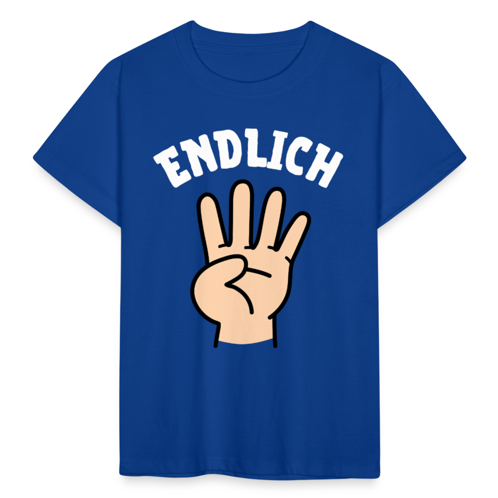Kinder T-Shirt "Endlich 3" (Hand) - Royalblau