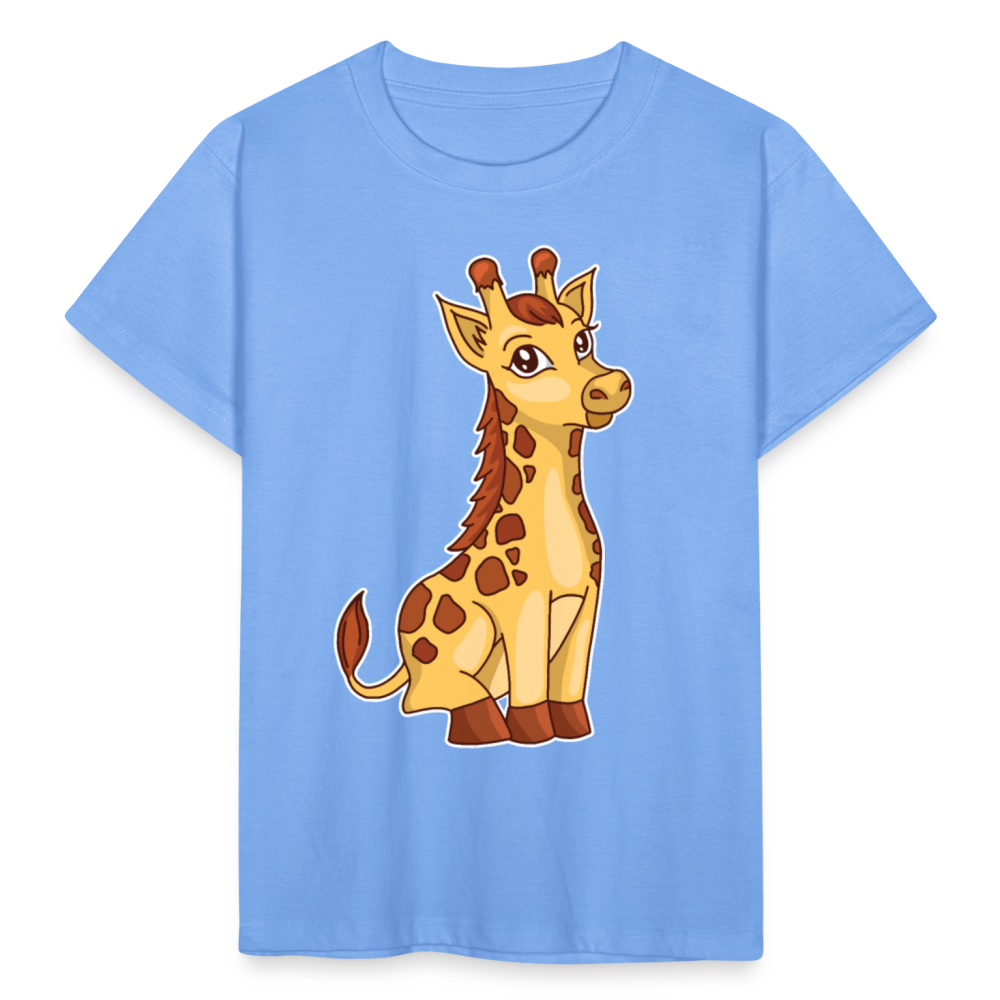 Kinder T-Shirt "Niedliche Giraffe" - Himmelblau