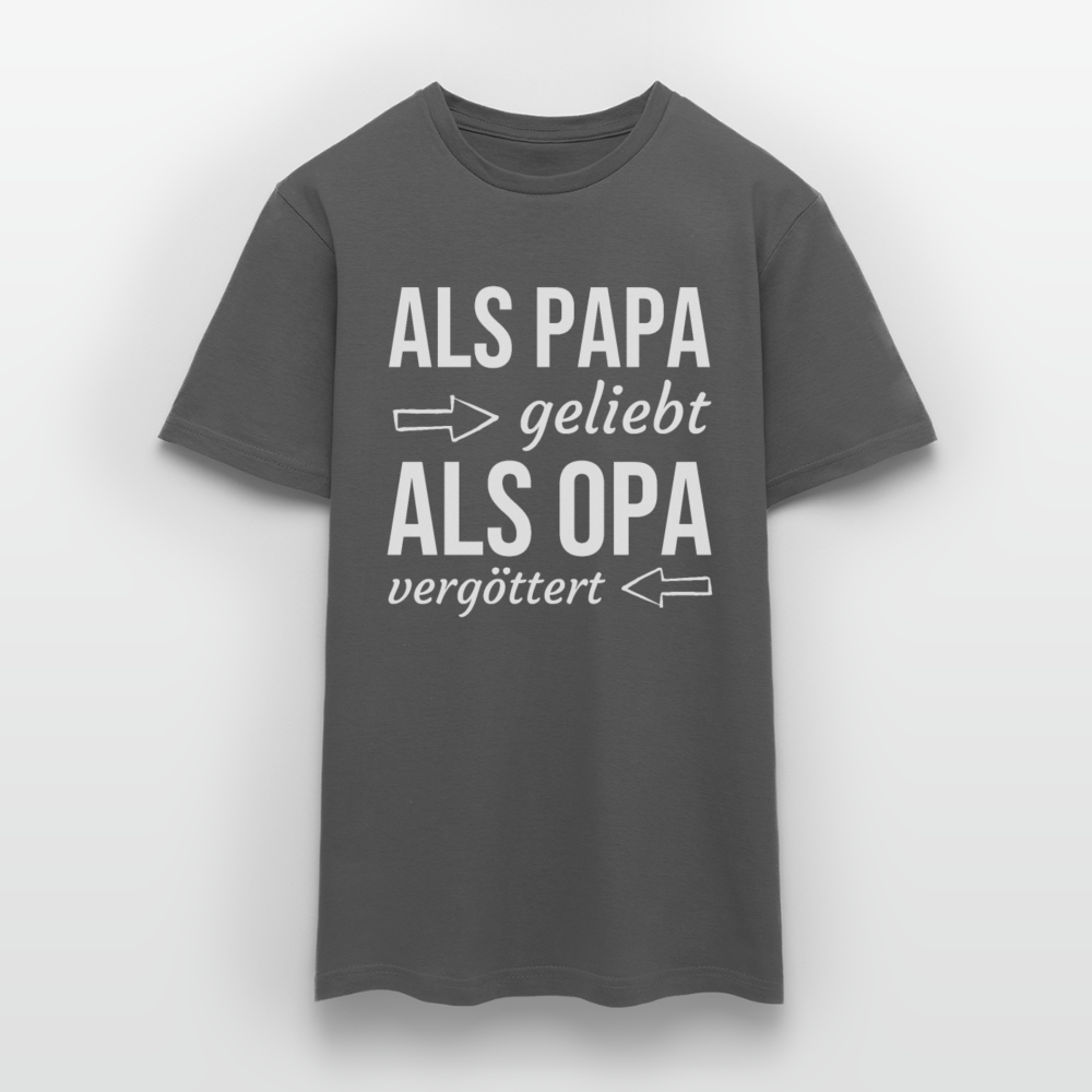 Männer T-Shirt "Als Papa geliebt als Opa vergöttert" - Anthrazit