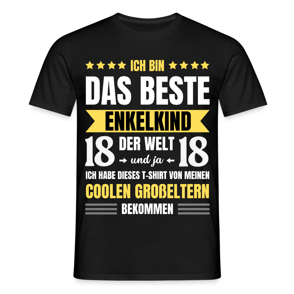 Männer T-Shirt "Das beste Enkelkind" (von Oma und Opa) - Schwarz