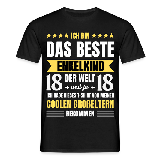 Männer T-Shirt "Das beste Enkelkind" (von Oma und Opa) - Schwarz