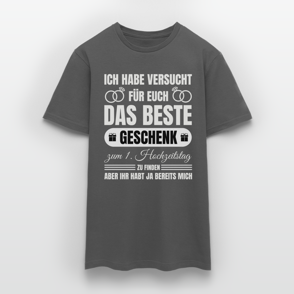 Männer T-Shirt "Das beste Geschenk zum 1. Hochzeitstag" - Anthrazit