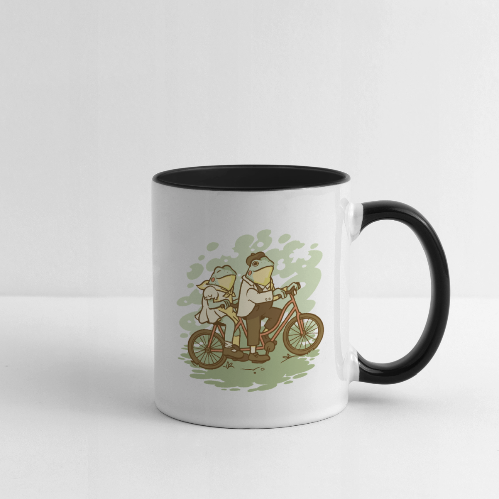 Tasse "Fahrrad Frösche" - Weiß/Schwarz