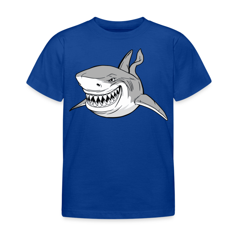 Kinder T-Shirt "Grinsender Hai" - Royalblau