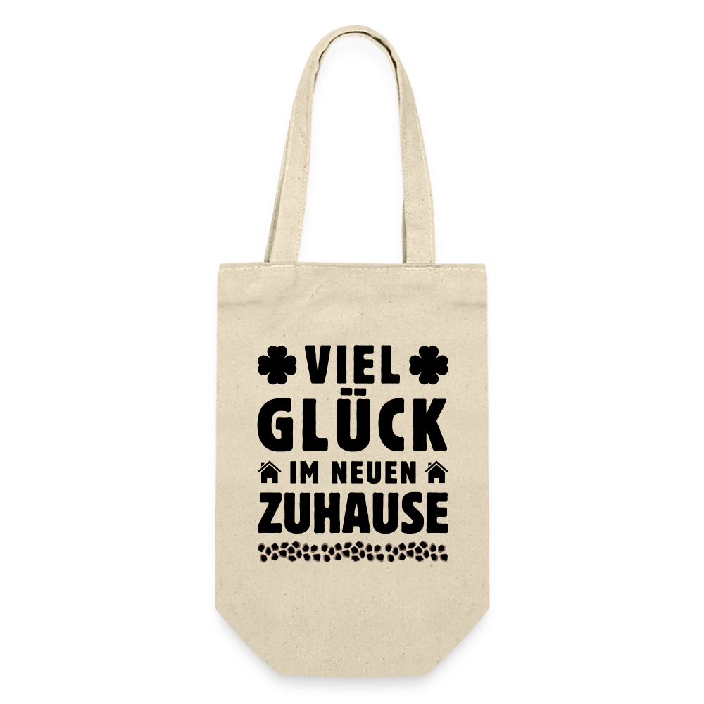 Geschenkbeutel für Flaschen "Viel Glück im neuen Zuhause" - Natur