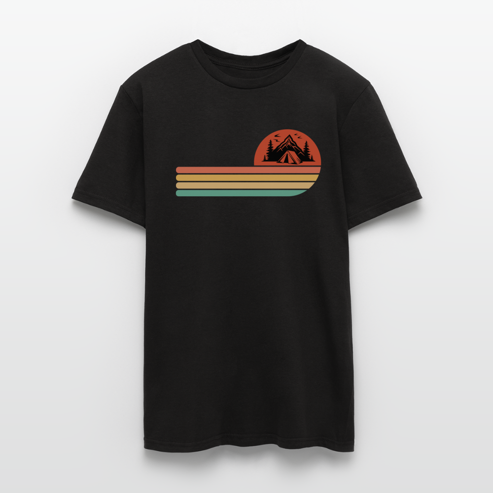 Männer T-Shirt "Camping Retro-Motiv" - Schwarz
