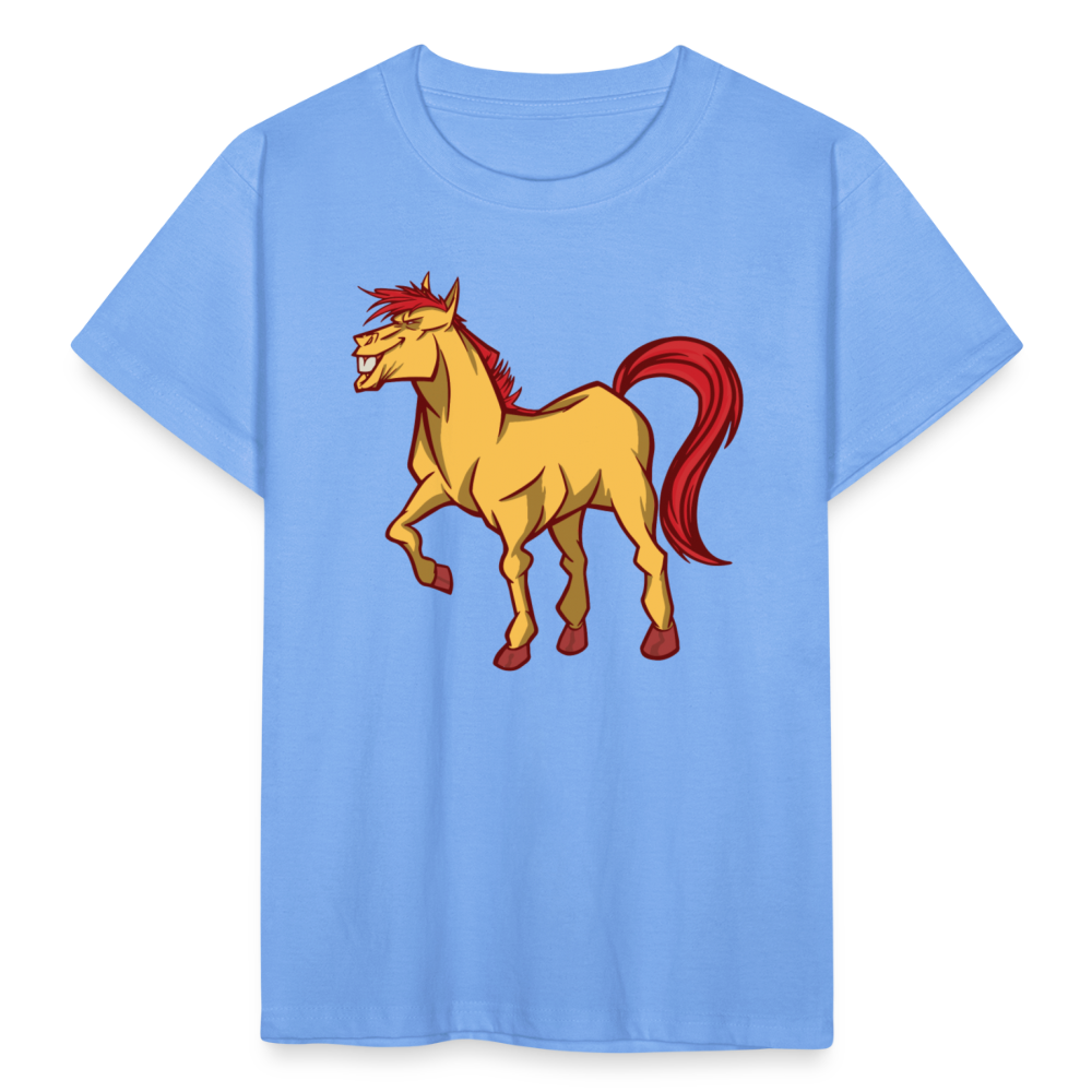 Kinder T-Shirt "Verrücktes Pferd" - Himmelblau