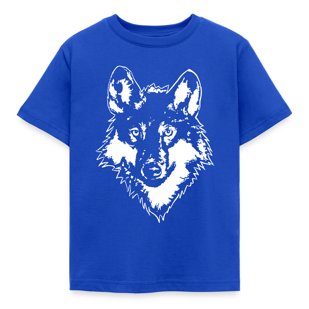 Kinder T-Shirt "Minimalistischer Wolf" - Royalblau