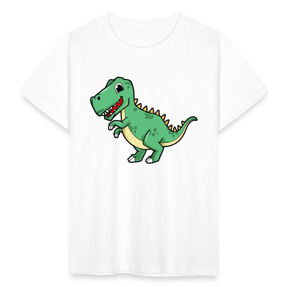 Kinder T-Shirt "Lächelnder Dinosaurier" - Weiß