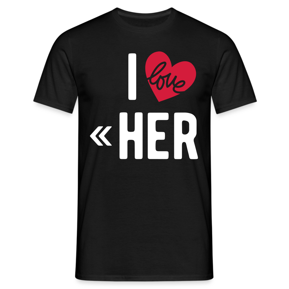 Männer T-Shirt "I love her" - Schwarz