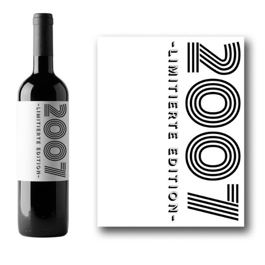 Weinetikett 18. Geburtstag "2007 - Limitierte Edition"
