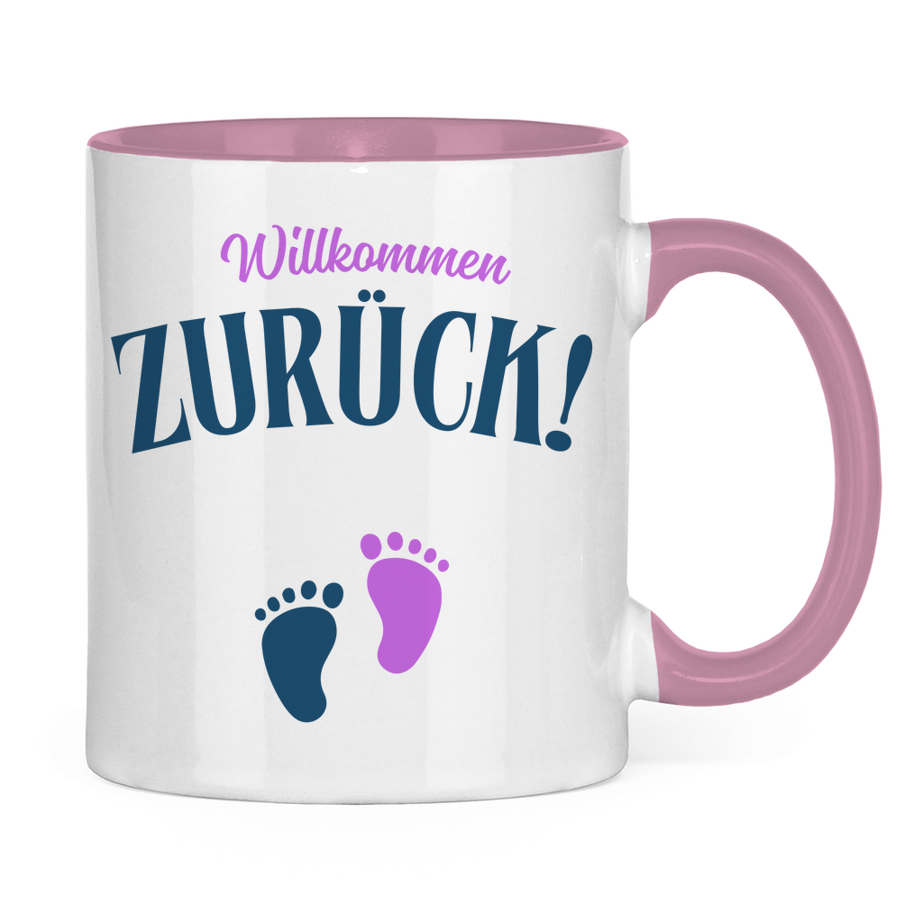 Tasse "Willkommen zurück" (Babyfüße)