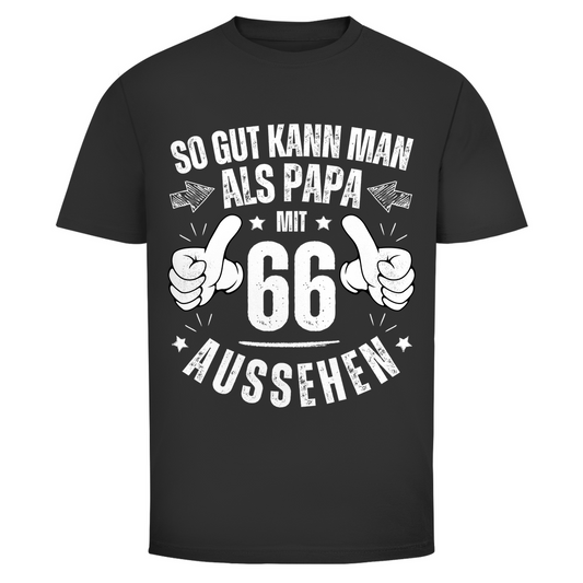 Herren T-Shirt "66. Geburtstag Papa" schwarz