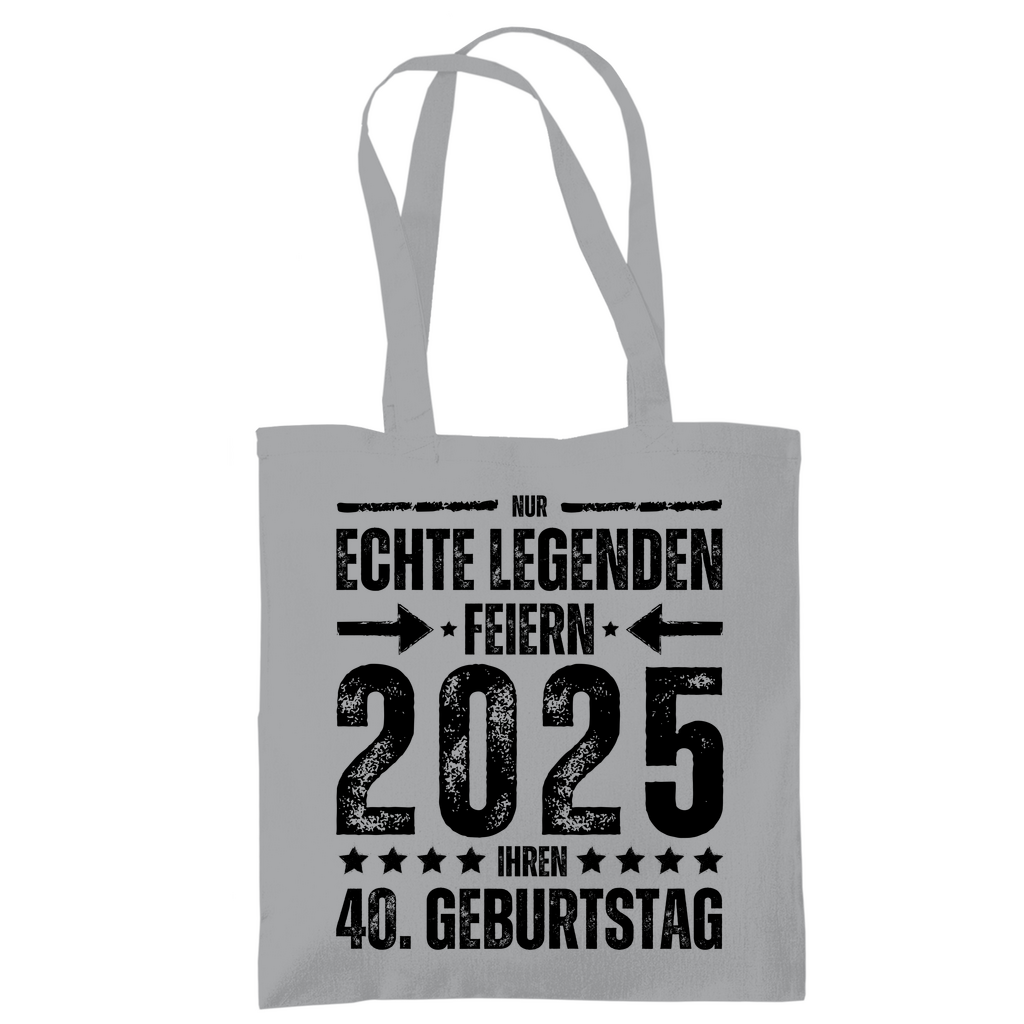 Tragetasche "40. Geburtstag 2025" grau