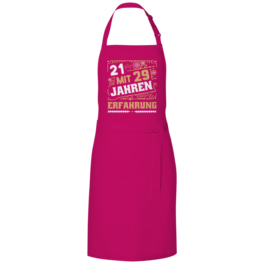Grillschürze "21 mit 29 Jahren Erfahrung" pink