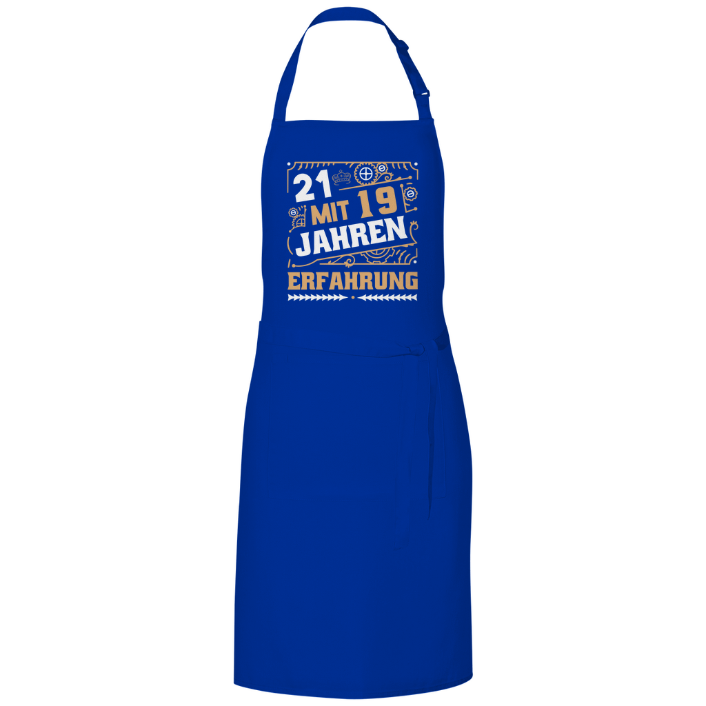 Grillschürze "21 mit 19 Jahren Erfahrung" blau