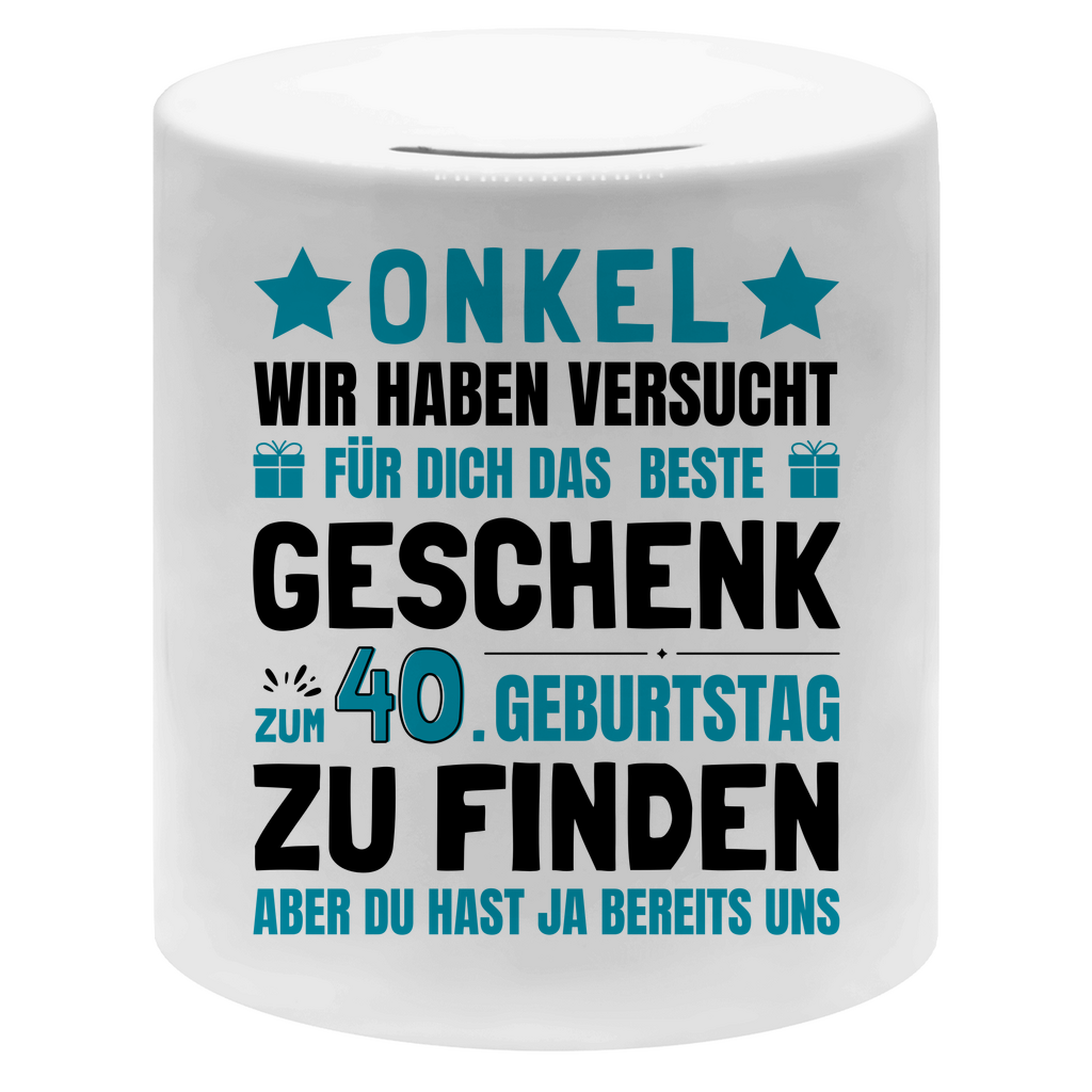 Spardose "Onkel 40. Geburtstag Geschenk"