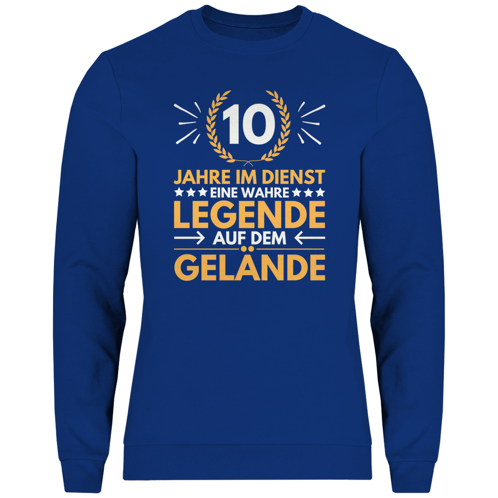 Herren Sweatshirt "10 Jahre im Dienst - eine wahre Legende" (Orangenes Motiv)