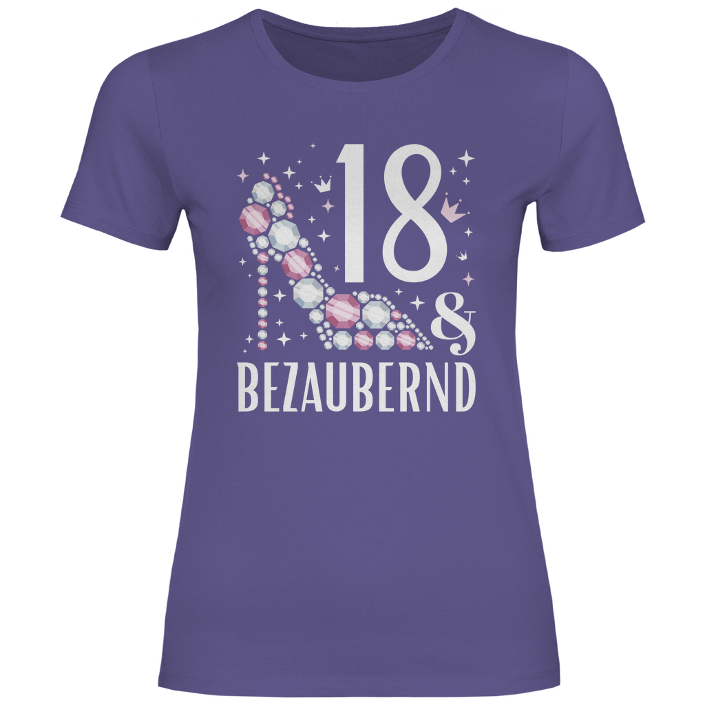 Frauen T-Shirt "18 und bezaubernd" lila
