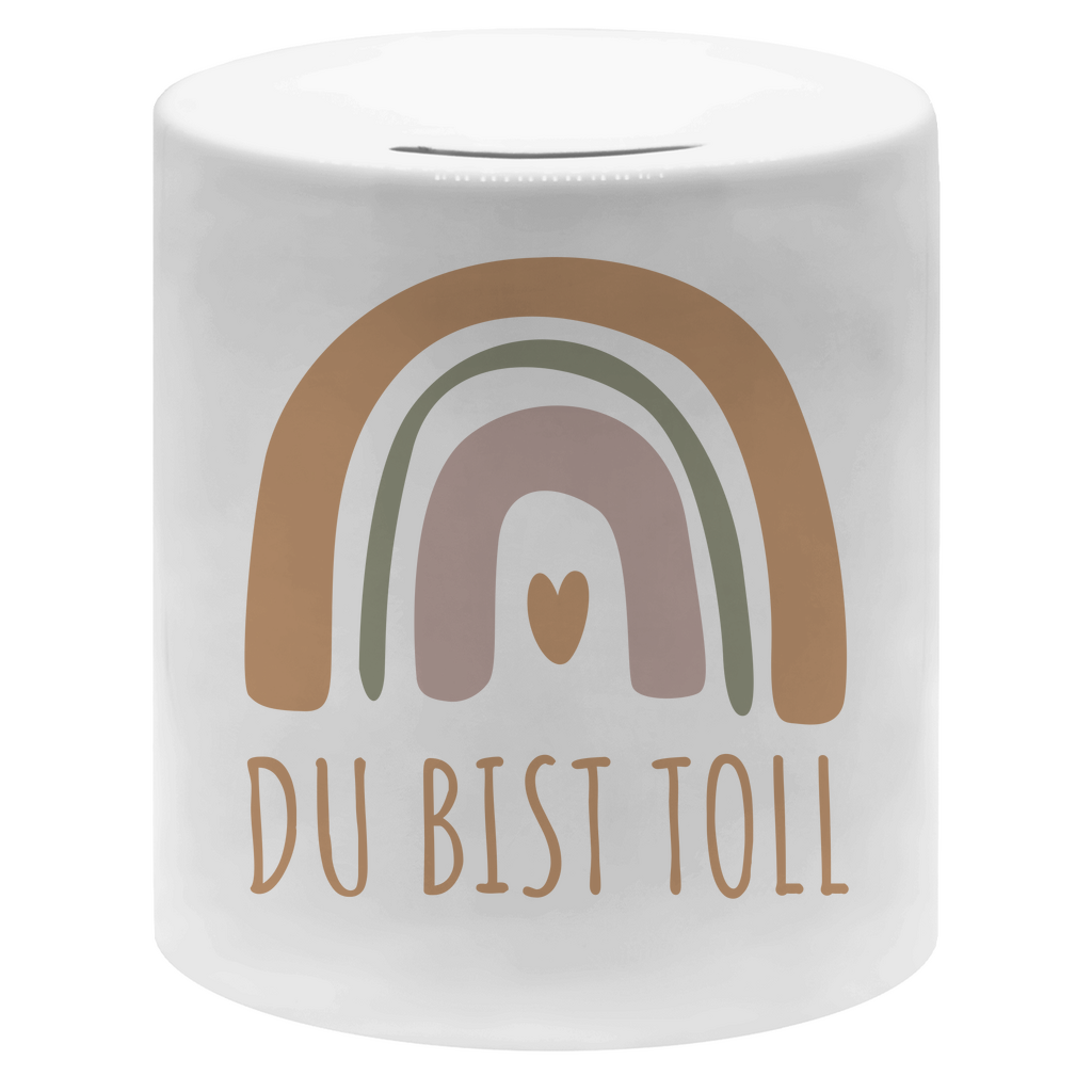 Spardose "Du bist toll" (Großer Regenbogen)