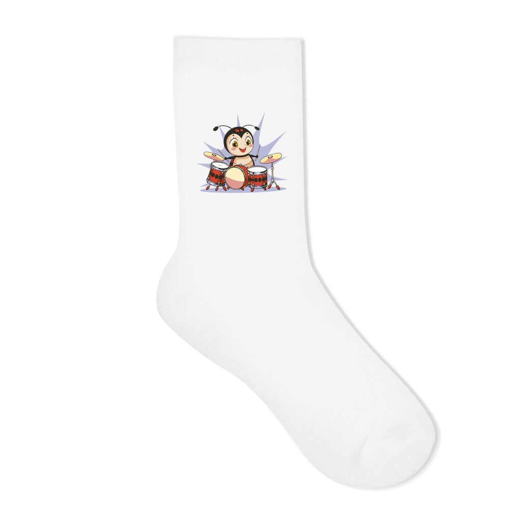 Socken "Marienkäfer spielt Schlagzeug"