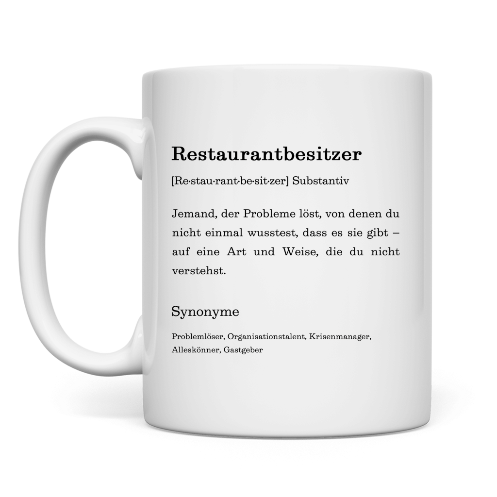 Tasse "Restaurantbesitzer" (Definition) Rückseite