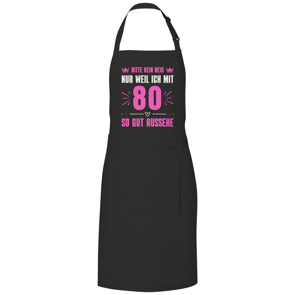 Grillschürze "Bitte kein Neid, nur weil ich mit 80" (Pinkes Motiv)
