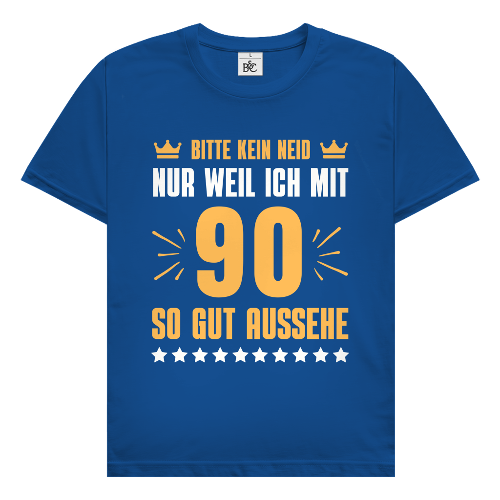 Herren T-Shirt "Bitte kein Neid, nur weil ich mit 90" royalblau
