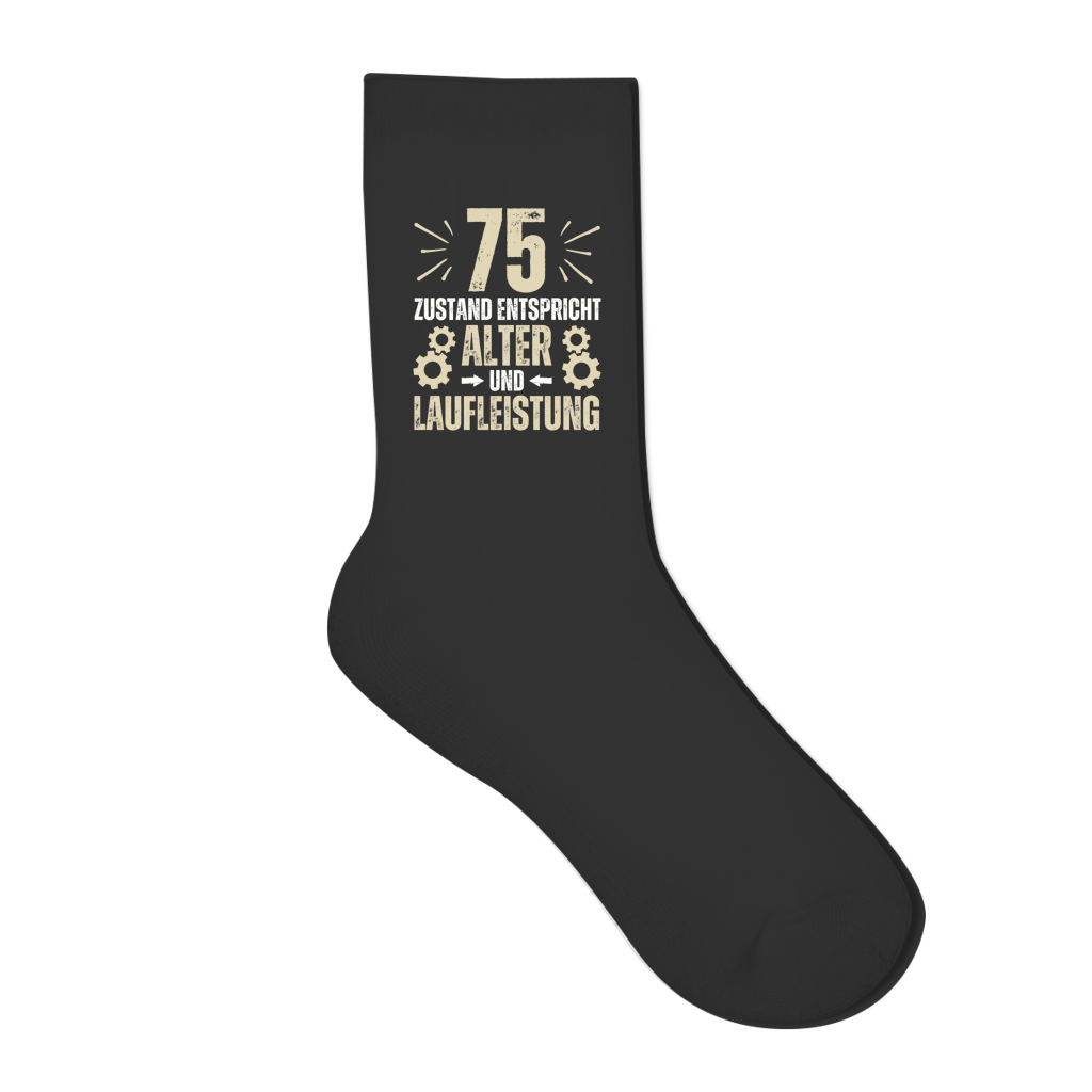 Socken "75 - Zustand entspricht Alter und Laufleistung"