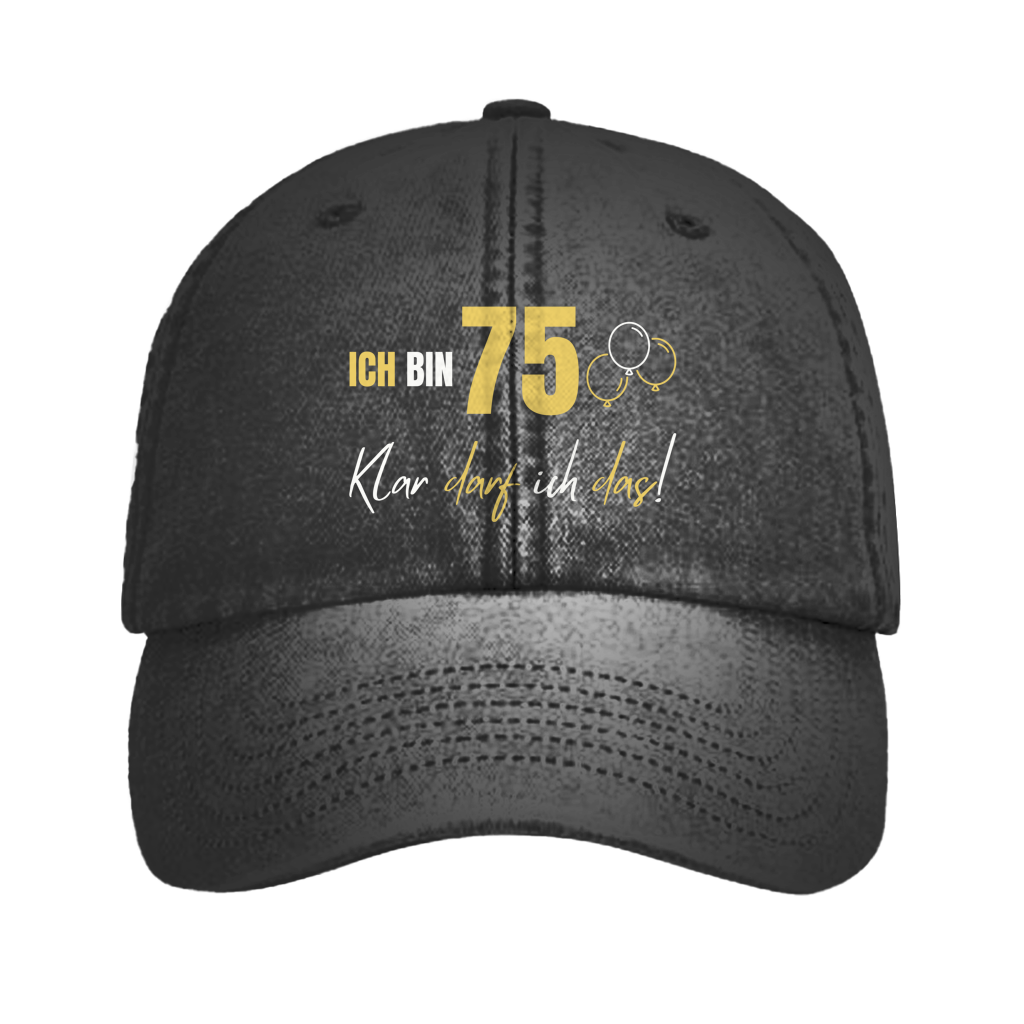 Vintage Cap "Ich bin 75 - Klar darf ich das!"