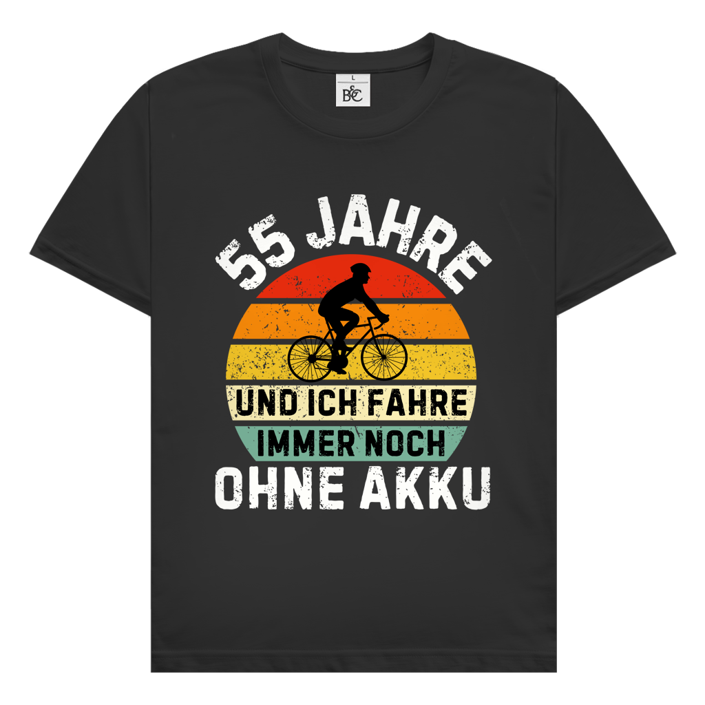 Herren T-Shirt "55 Jahre und ich fahre immer noch ohne Akku"
