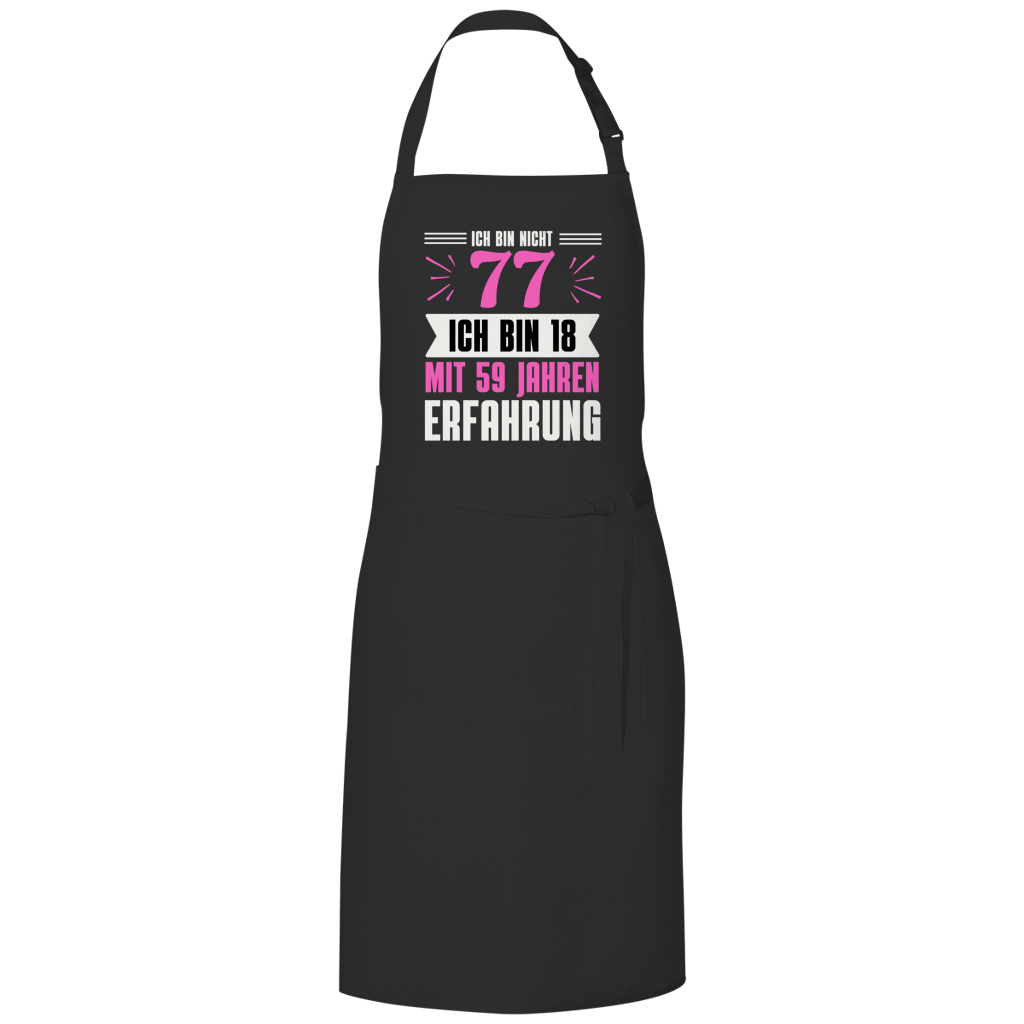 Grillschürze "Ich bin nicht 77" (Pinkes Motiv)