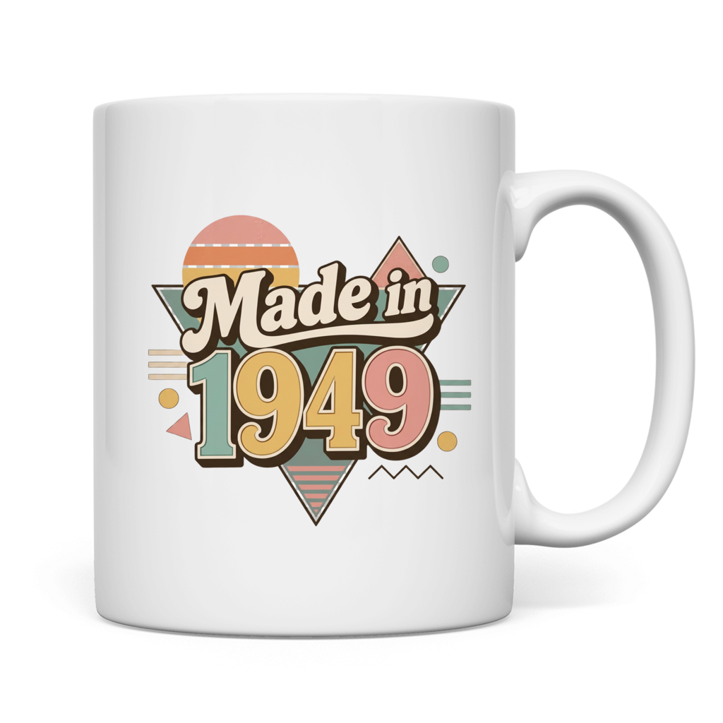 Tasse "Made in 1949" (Retro-Motiv)