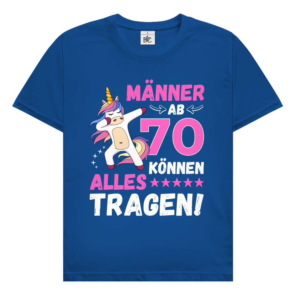 Herren T-Shirt "Männer ab 70 können alles tragen" blau