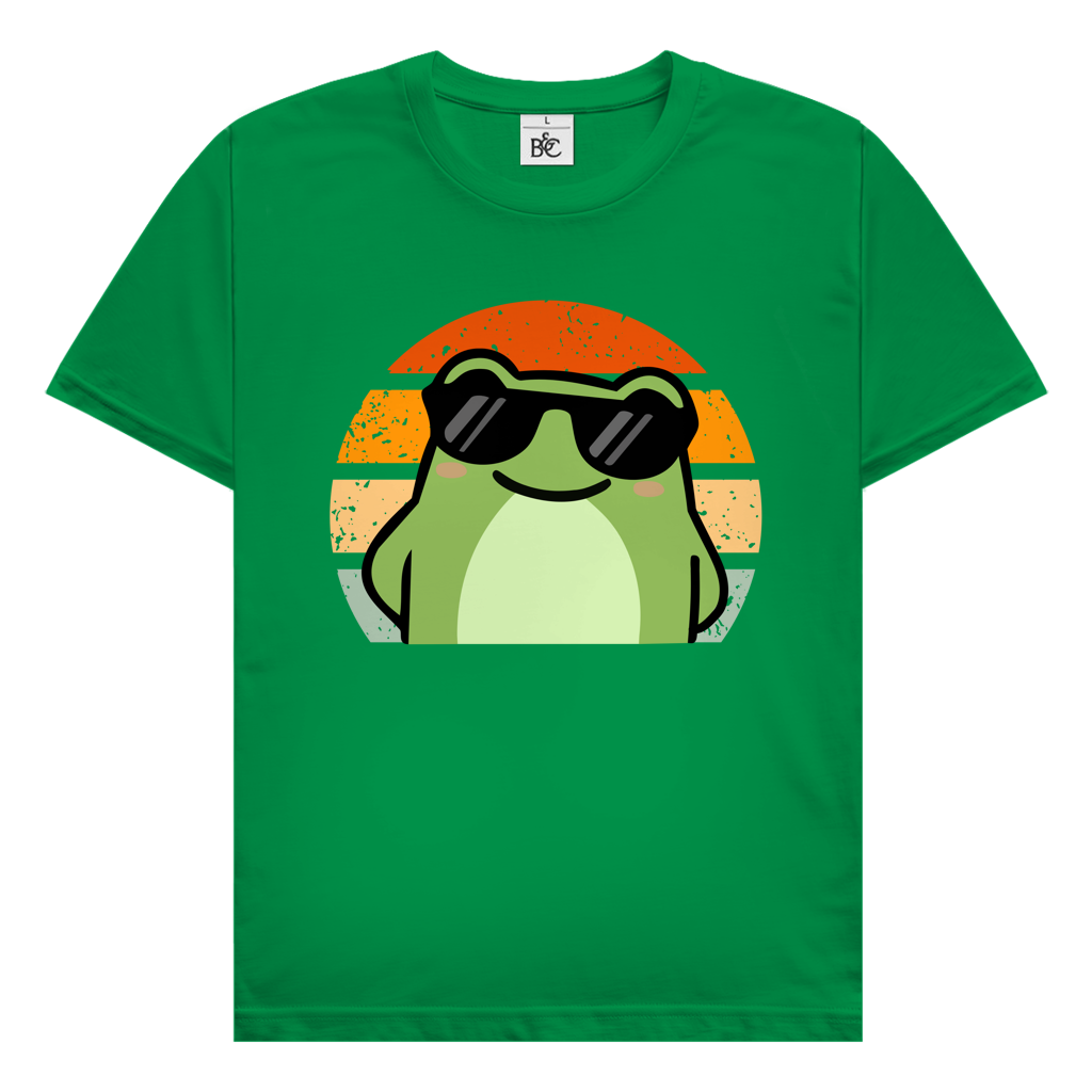 Herren T-Shirt "Cooler Frosch" (Retro-Stil) grün