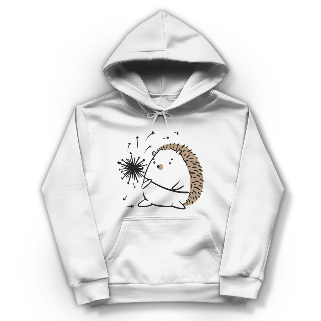 Damen Hoodie "Igel mit Pusteblume" weiß