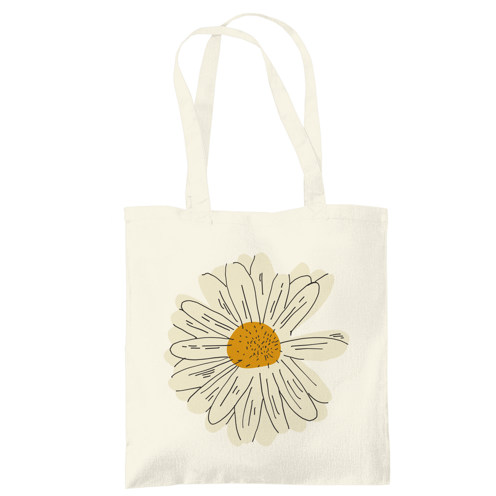 Tragetasche "Minimalistisches Gänseblümchen" beige