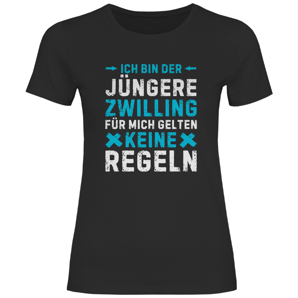 Damen T-Shirt "Ich bin der jüngere Zwilling"
