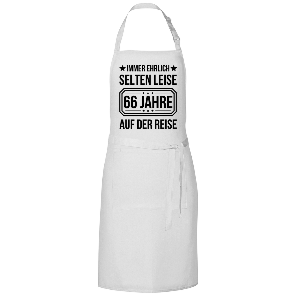 Grillschürze "Immer ehrlich, selten leise, 66 Jahre auf der Reise"