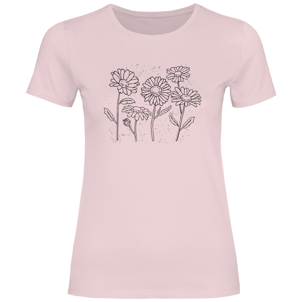 Damen T-Shirt "5 Gänseblümchen" pink