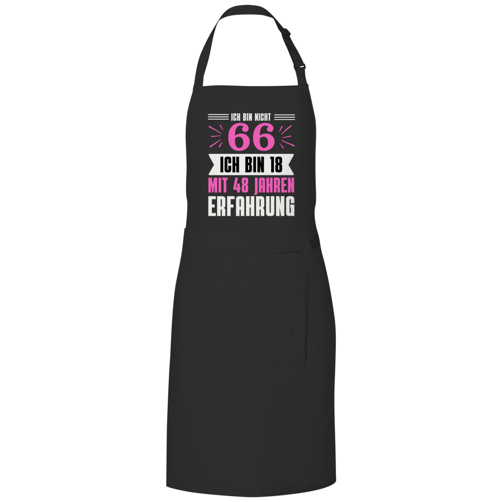 Kochschürze "Ich bin nicht 66" (Pinkes Motiv)